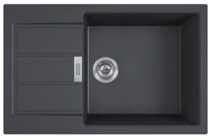 Мойка кухонная Franke Sirius, Тектонайт, прямоугольник, с крылом, 780х500х200мм, чаша - 1, накладная, S2D 611-78 XL, Черный №1