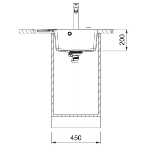 Мойка кухонная Franke Centro, фрагранит, прямоугольник, с крылом, 620х500х200мм, чаша - 1, накладная, CNG 611-62 TL, Черный матовый №4