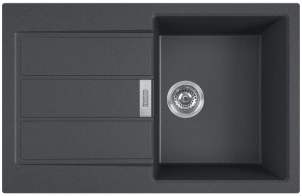 Мойка кухонная Franke Sirius, Тектонайт, прямоугольник, с крылом, 780х500х200мм, чаша - 1, накладная, 2 S2D 611-78, Черный №1