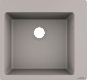 Мойка кухонная Hansgrohe S51, гранит, квадрат, без крыла, 560х510х190мм, чаша – 1, накладная, S510-F450, Серый бетон №2