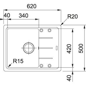 Мойка кухонная Franke Basis, фрагранит, прямоугольник, с крылом, 620х500х200мм, чаша – 1, накладная, BFG 611-62, Бежевый №3