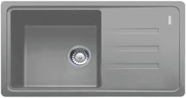 Мойка кухонная Franke Malta, фрагранит, прямоугольник, с крылом, 780х435х200мм, чаша – 1, накладная, BSG 611-78, Серый камень