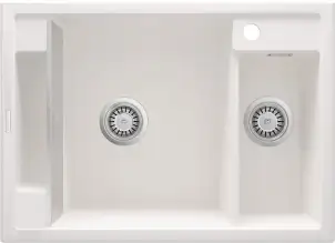 Мийка кухонна Deante Magnetic, граніт, прямокутник, без крила, 690х500х219мм, чаша - 1.5, накладна, алебастр №1