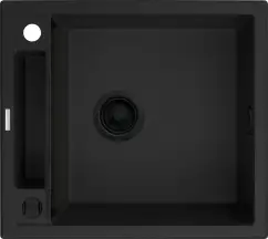 Мойка кухонная Deante Magnetic, гранит, квадрат, без крыла, 560х500х219мм, чаша – 1, накладная, Черный матовый