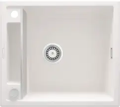 Мойка кухонная Deante Magnetic, гранит, квадрат, без крыла, 560х500х219мм, чаша – 1, накладная, алебастр