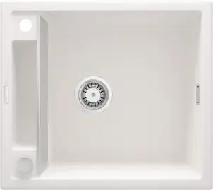 Мойка кухонная Deante Magnetic, гранит, квадрат, без крыла, 560х500х219мм, чаша – 1, накладная, алебастр №1