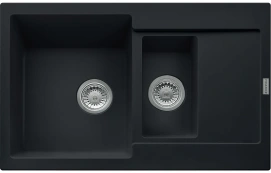 Кухонная мойка Franke Maris, Фрагранит, прямоугольная, без крыла, 780х500х200, чаша-2, накладная, MRG 651-78, Черный матовый