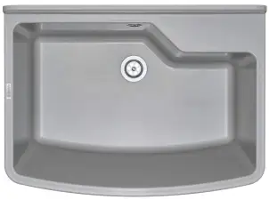 Мийка кухонна Deante Garden, полістирол, прямокут., 610х445х302мм, чаша - 1, до стіни, сірий №1