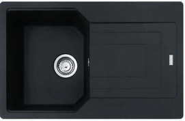 Мойка кухонная Franke Urban, фрагранит, прямоугольник, с крылом, 780х500х220мм, чаша – 1, накладная, UBG 611-78, черный матовый