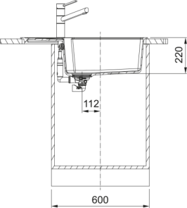 Мойка кухонная Franke Urban, Фрагранит, прямоугольник, с крылом, 780х500х220мм, чаша – 1, накладная, UBG 611-78 XL, Белый №4