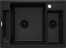 Мойка кухонная Deante Magnetic, гранит, прямоугольник, без крыла, 690х500х219мм, чаша – 1.5, накладная, Черный