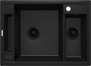Мойка кухонная Deante Magnetic, гранит, прямоугольник, без крыла, 690х500х219мм, чаша – 1.5, накладная, Черный №1