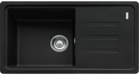 Мойка кухонная Franke Malta, фрагранит, прямоугольник, с крылом, 780х435х200мм, чаша – 1, накладная, оборотная, BSG 611-78, Черный матовый