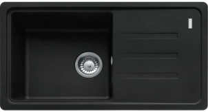 Мойка кухонная Franke Malta, фрагранит, прямоугольник, с крылом, 780х435х200мм, чаша – 1, накладная, оборотная, BSG 611-78, Черный матовый №1