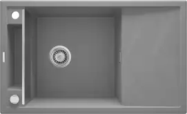 Мийка кухонна Deante Magnetic, граніт, прямокут., з крилом, 820х500х219мм, чаша - 1, накладна, сірий