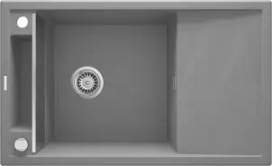 Мийка кухонна Deante Magnetic, граніт, прямокут., з крилом, 820х500х219мм, чаша - 1, накладна, сірий №1