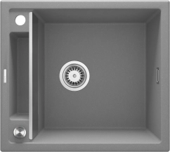 Мойка кухонная Deante Magnetic, гранит, квадрат, без крыла, 560х500х219мм, чаша – 1, врезная, Серый