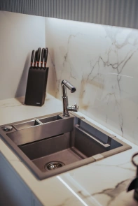 Мийка кухонна Deante Magnetic, граніт, квадрат, без крила, 560х500х219мм, чаша - 1, врізна, сірий №2