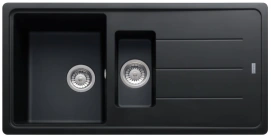 Мойка кухонная Franke Basis фрагранит, прямоуголь., с крылом, 970х500х200мм, чаша - 2, врезная, оникс