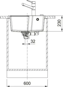 Мойка кухонная Franke Urban Фрагранит, прямоугольная, без крыла, 560х500х230мм, чаша - 1, врезная, Черный №4