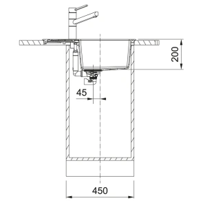 Кухонная мойка Franke Sirius 2.0, Тектонайт, прямоугольная, с крылом, 620х500х200, чаша-1, врезная, S2D 611-62, Серый №4