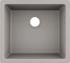 Мойка кухонная Hansgrohe S51, гранит, квадрат, без крыла, 500х450х190мм, чаша – 1, врезная, S510-U450, Серый бетон