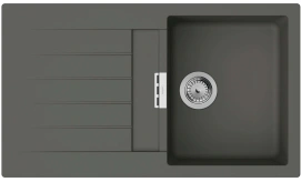 Мийка кухонна Hansgrohe S52, граніт, прямокутник, з крилом, 840х480х190мм, чаша - 1, врізна, S520-F345, сірий камінь