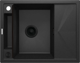 Мойка кухонная Deante Magnetic, гранит, прямоуголь., с крылом, 640х500х219мм, чаша - 1, врезная, металлический графит в магазине TVOE