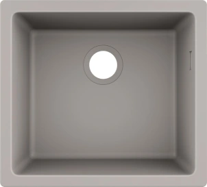 Мийка кухонна Hansgrohe S51, граніт, квадрат, без крила, 500х450х190мм, чаша - 1, врізна, S510-U450, сірий бетон №2
