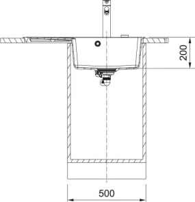 Мойка кухонная Franke Centro, фрагранит, прямоугольник, с крылом, 780х500х200мм, чаша - 1, врезная, CNG 611-78 TL, Серый камень №3