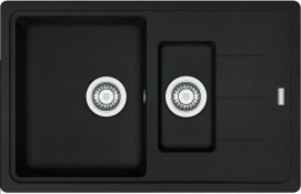 Мойка кухонная Franke Basis, фрагранит, прямоугольник, с крылом, 780х500х200мм, чаша – 1,5, врезная, BFG 651-78, Черный матовый