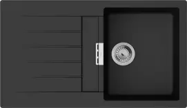 Мойка кухонная Hansgrohe S52, гранит, прямоугольник, с крылом, 840х480х190мм, чаша – 1, врезная, S520-F345, Черный графит
