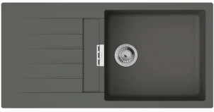 Мойка кухонная Hansgrohe S52, гранит, прямоугольник, с крылом, 980х480х190мм, чаша - 1, врезная, S52-F480, Серый камень №2
