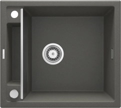 Мойка кухонная Deante Magnetic, гранит, квадрат, без крыла, 560х500х219мм, чаша – 1, врезная, антрацит