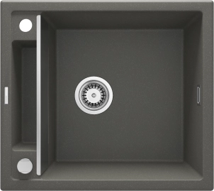 Мойка кухонная Deante Magnetic, гранит, квадрат, без крыла, 560х500х219мм, чаша – 1, врезная, антрацит №1