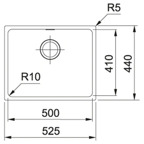 Кухонна мийка Franke Sirius, Тектонайт, врізна, без крила, чаша-1, 525х440х200, SID 110-50, сірий №3