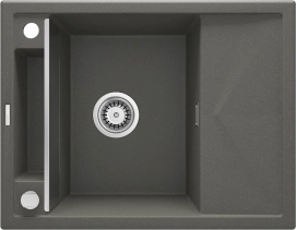 Мойка кухонная Deante Magnetic, гранит, прямоугольная, с крылом, 640х500х219мм, чаша - 1, врезная, антрацит