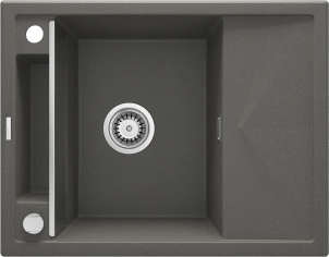 Мийка кухонна Deante Magnetic, граніт, прямокут., с крылом, 640х500х219мм, чаша - 1, врізна, антрацит №1