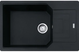 Мойка кухонная Franke Urban, фрагранит, прямоугольник, с крылом, 780х500х220мм, чаша - 1, врезная, оборотная, UBG 611-78 XL, Черный матовый