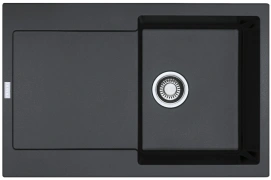 Мойка кухонная Franke Maris, Фрагранит, прямоугольник, с крылом, 780х500х200мм, чаша – 1, врезная, MRG 611, оникс