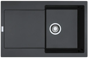 Мийка кухонна Franke Maris, Фраграніт, прямокутник, з крилом, 780х500х200мм, чаша - 1, врізна, MRG 611, онікс №1