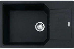 Мойка кухонная Franke Urban, фрагранит, прямоугольник, с крылом, 780х500х220мм, чаша - 1, врезная, оборотная, UBG 611-78 XL, Черный матовый №2