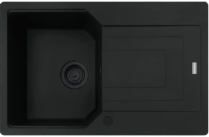 Мойка кухонная Franke Urban, фрагранит, прямоугольник, с крылом, 780х500х220мм, чаша – 1, врезная, оборотная, UBG 611-78, Черный матовый №1