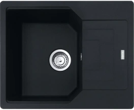 Мийка кухонна Franke Urban, фраграніт, прямокутник, з крилом, 620х500х220мм, чаша - 1, врізна, оборотна, UBG 611-62, чорний матовий