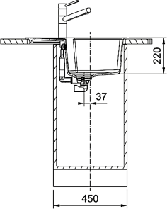 Мойка кухонная Franke Urban, фрагранит, прямоугольник, с крылом, 620х500х220мм, чаша – 1, врезная, оборотная, UBG 611-62, Черный матовый №4