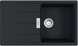 Мойка кухонная Franke Centro, фрагранит, прямоугольник, с крылом, 860х500х200мм, чаша - 1, врезная, оборотная, CNG 611-86, Черный матовый