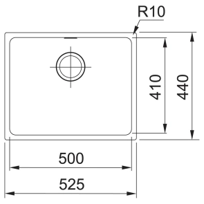 Кухонная мойка Franke Sirius, Тектонайт, врезная, без крыла, чаша-1, 525х440х200, SID 110-50, белая №4
