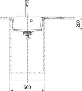 Мойка кухонная Franke Centro, фрагранит, прямоугольник, с крылом, 780х500х200мм, чаша - 1, накладная, CNG 611-78 TL, Черный матовый №4