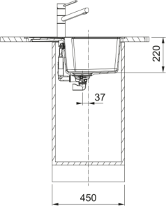 Мойка кухонная Franke Urban, фрагранит, прямоугольник, с крылом, 620х500х220мм, чаша – 1, врезная, оборотная, UBG 611-62, Черный матовый №6