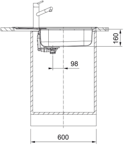 Мойка кухонная Franke Spark, нерж.Сталь, прямоугольник, с крылом, 780х500х160мм, чаша - 1, врезная, оборотная, SKL 611-78 XL, нерж декор №4